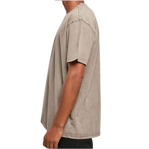 T-shirt lavé à l'acide 100% coton de haute qualité pour hommes Dernière conception Motif solide à séchage rapide et confortable - Product Image 3