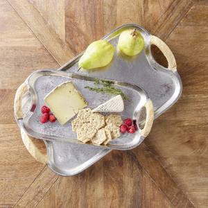 ชุดเครื่องครัวอะลูมิเนียมตกแต่งบ้านสไตล์โมเดิร์นหรูหรา พร้อมด้ามจับหวายธรรมชาติและอุปกรณ์เสริมสำหรับห้องครัว ด้วยการเคลือบสีเงินอบอุ่น - Product Image 2