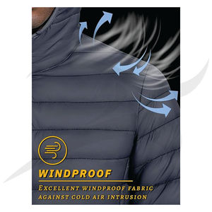 Veste matelassée North personnalisée de haute qualité à face noire pour garder la chaleur Vestes matelassées North-Face pour hommes Veste d'hiver pour homme - Product Image 2