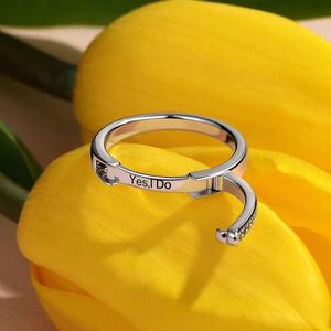 Jeulia Custom Engraved Eternal Unity <b>Locket</b> Ring for Women-Rose Gold Plated Zircon Wedding Band - Product Image 5