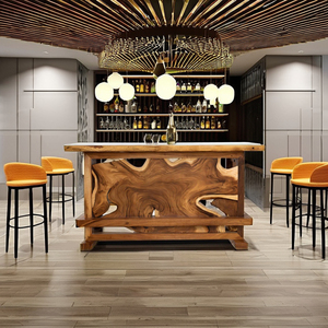 Mesa de Bar Moderna y Artística de Madera Maciza de Suar de Lujo para Uso en Cocina, Muebles Comerciales Niwara Bisoepo - Product Image 4