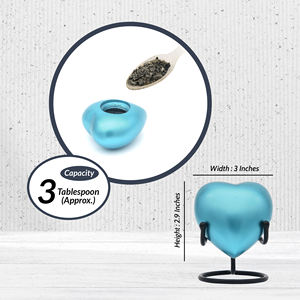 Urne funéraire en forme de cœur en satin bleu 50 ml |   Fournisseur d'usine - Product Image 5