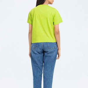 Camisetas personalizadas 100% de algodón con serigrafía para mujer, camiseta transpirable lisa, Camiseta corta en blanco para mujer - Product Image 6