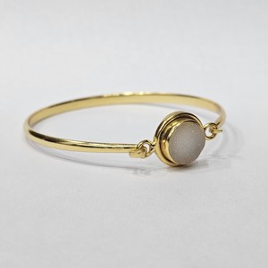 925 Sterling Silver Gold Plated AA Quality Round Cut White Druzy Gemstone Handmade Unique <b>Adjustable</b> Fashion <b>Bracelet</b>/Bangle - Product Image 4