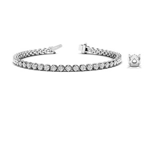Bracelet Tennis Diamant Coupe Ronde Pour Femme Excellent Style Prong Setting - Product Image 3