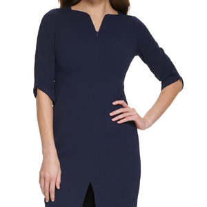 Abito tubino Calvin Klein da donna blu con maniche a zip, taglia 8 Petite, per il lavoro - Product Image 2