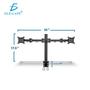 Supporto da Scrivania per Doppio Monitor TV con Inclinazione a 90 Gradi, Montabile a Parete per Schermi da 13\"-27\" con Dimensione Massima dello Schermo di 32\" - Nuovo e Disponibile - Product Image 1