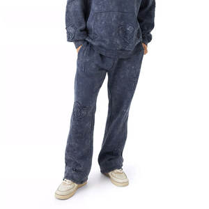 Pantalones acampanados de lavado ácido para hombre, ropa de calle Vintage de algodón pesado personalizado de fabricante, XL, informales, transpirables Vintage de piedra para hombre - Product Image 3