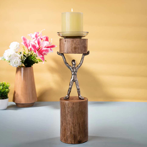 Bougeoirs en bois de manguier au design attrayant meilleur vendeur bougeoir en métal pour la décoration intérieure - Product Image 2