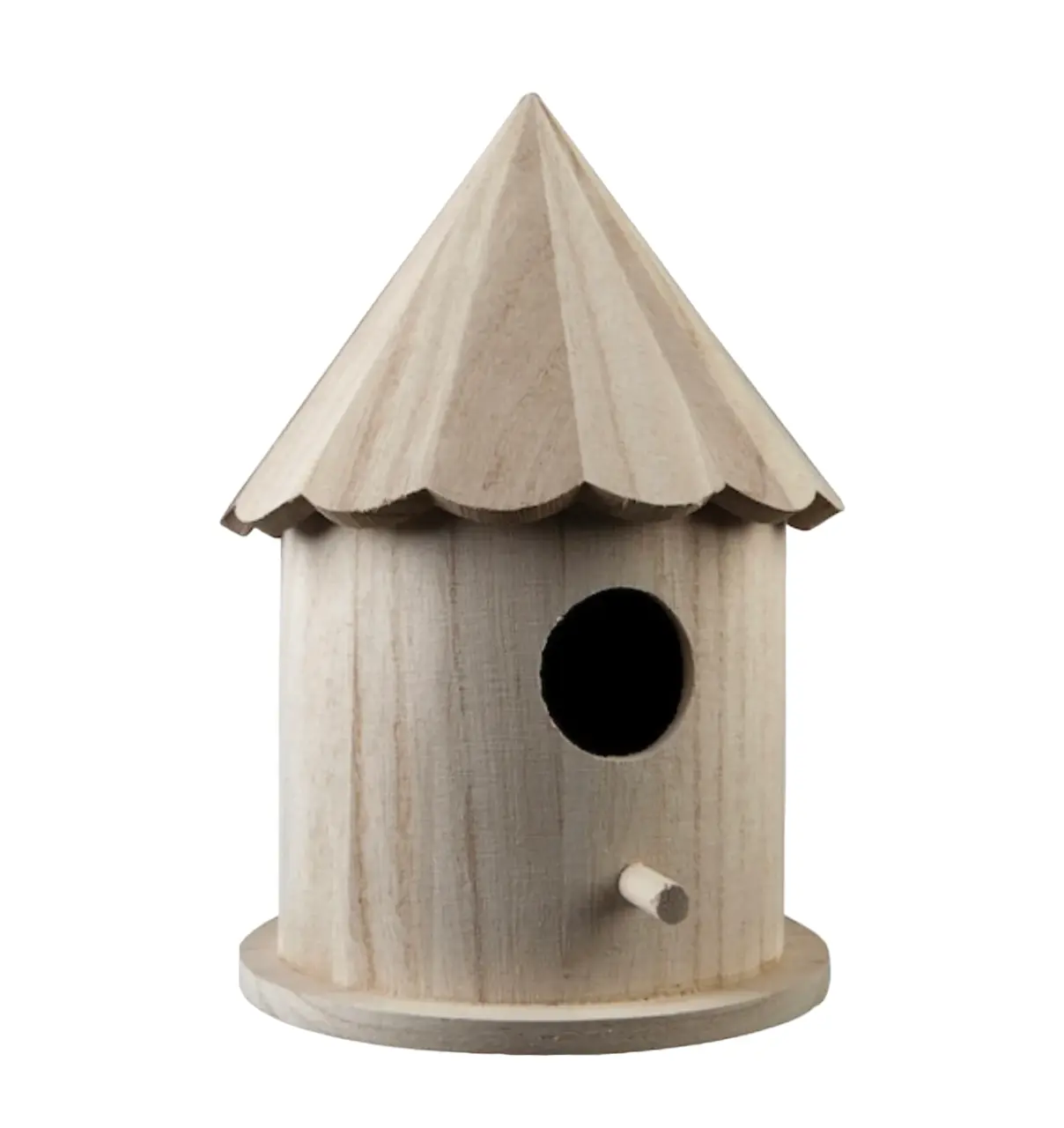 Round Shape Wooden Bird House For Garden Forest Decoration Bird House In Solid Wood With Hanging Hook In Wholesale Prices