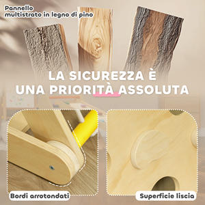 AIYAPLAY Montessori Jeu d'escalade 5 en 1 pour enfants avec corde, toboggan et sacs, en bois, 119x63x61 cm - Product Image 5