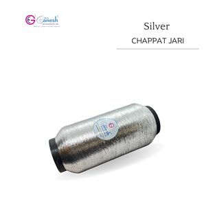 Fil à broder 180D Silver Chappat Jari Metallic Flora Jari Polyester Lurex haute ténacité pour le tricotage et le tissage à la main - Product Image 2