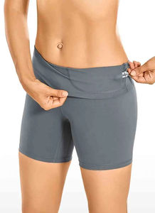 Pantalones cortos deportivos para mujer, para gimnasio, yoga, venta al por mayor, logotipo personalizado, 93% poliéster, 7% Spandex, cintura alta, cintura elástica con logotipo personalizado - Product Image 3