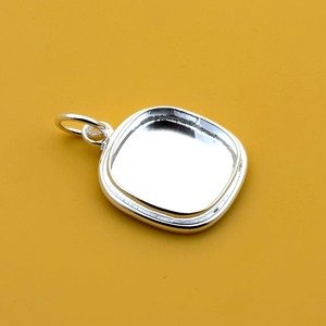 Coussin souvenir 925 argent Sterling lunette pendentif réglage plateau vierge pour Cabochon pierre résine lait maternel bijoux fournitures de bricolage - Product Image 5