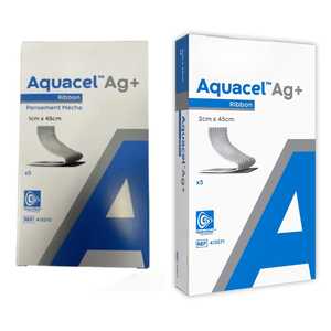 ผ้าพันแผลริบบิ้นต้านเชื้อแบคทีเรียสีเงิน 1 ซม. 2 ซม. x 45 ซม. ดูดซับแผล แพ็ค 5 ชิ้น - Product Image 1