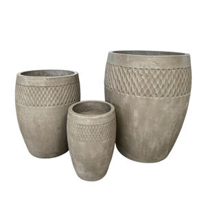 Pot en béton de couleur naturelle personnalisé du Vietnam pour la maison et le jardin, la décoration de bureau et l'aménagement paysager avec logo inclus - Product Image 1