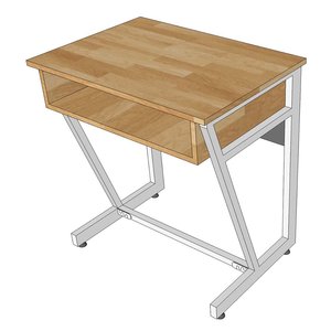 Escritorio de Estudio Individual Moderno VICTOR 02 con Cajón, Patas de Hierro y Madera de Caucho, Requiere Ensamblaje, para Profesores y Aulas-PSD009 - Product Image 5