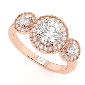 1 Anillo de Compromiso Redondo de Diamante en Oro Amarillo - Product Image 6