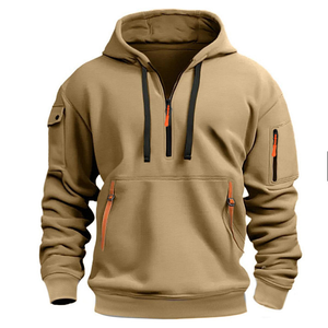Autumn winter men's leisure sports multi-zip arm pocket hoodie <b>jumper</b> hoodie - Product Image 1