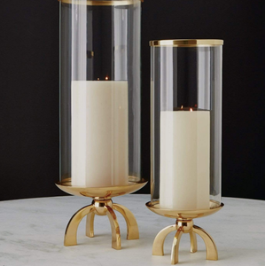 เชิงเทียนฐานเหล็กเฮอริเคนโลหะที่ใส่เทียนสไตล์โมเดิร์นของตกแต่งบ้านวิลล่า - Product Image 4