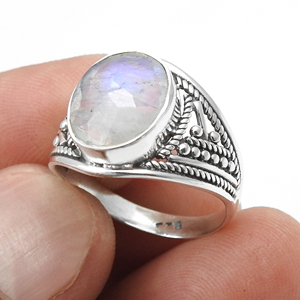 Anillos delicados de piedras preciosas de piedra lunar arcoíris Natural 100% joyería minimalista de plata esterlina para boda y compromiso a precios a granel 925 - Product Image 1
