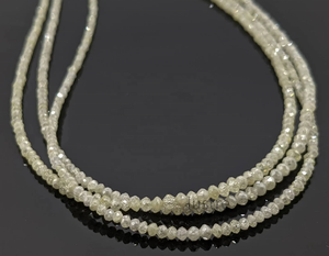 Cuentas de diamantes amarillos, cuentas de Rondelle facetadas de diamantes amarillos naturales, collar de diamantes, joyería personalizada AAA + cuentas impresionantes - Product Image 2