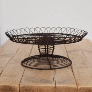 Designer Eco-Friendly Iron Wire <b>Cake</b> Stand Dishwasher Safe Black Finished Single <b>Tier</b> for Home Wedding Birthday Parties Tabletop - Product Image 3