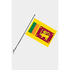 Ensemble de mât de drapeau télescopique du Sri Lanka, fixation murale, drapeaux en aluminium et polyester, impression numérique 3x5 pieds, automobile, assurance, éducation - Product Image 1