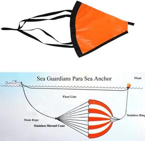 Ancora Galleggiante Marina in PVC per Kayak Canoa <span class=keywords><strong>Barca</strong></span> con Cima di Traino da 30 Piedi - Product Image 3