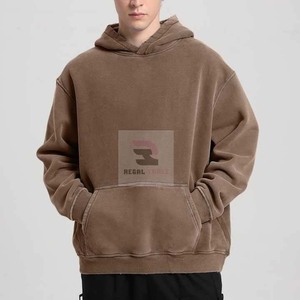 Venta al por mayor sudaderas con capucha de manga larga casuales de los hombres con diseño de cremallera logotipo personalizado patrón sólido estilo de invierno técnicas de teñido liso - Product Image 3