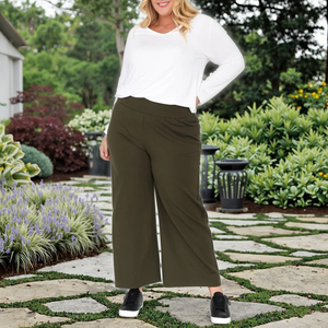 Collezione di Pantaloni Casual da Donna, Gamba Dritta, Vita Elastica, Fronte Piatto, <span class=keywords><strong>Taglie</strong></span> <span class=keywords><strong>Forti</strong></span> - Product Image 1