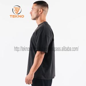 Nueva camiseta transpirable de gran tamaño 100% de algodón de calidad superior para hombre, camiseta transpirable con estampado de logotipo personalizado, Color largo de verano, punto sólido - Product Image 3
