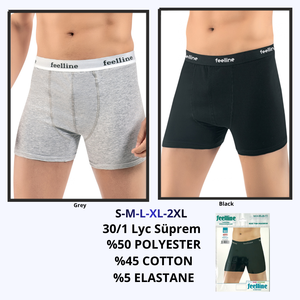 Calzoncillos Boxer para Hombre Feelline, Transpirables, de Algodón, Poliéster y Elastano, Corte Medio, Color Sólido - Product Image 1