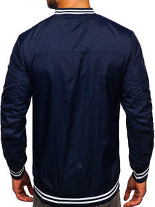Blouson aviateur en toile à manches longues pour hommes, col montant, coupe-vent détachable en satin avec fermeture éclair, vente en gros de veste cargo Streetwear - Product Image 2