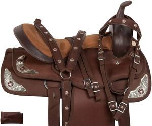 Selles de cheval à siège profond en cuir occidental fait à la main en bois arbre personnalisable OEM vente en gros fournitures de pointe équestre pour les propriétaires de chevaux - Product Image 3
