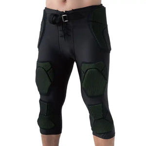 TSPORT-Pantalon intégré évacuant l'humidité pour football américain-Polyester noir/Nylon/Spandex - Product Image 1