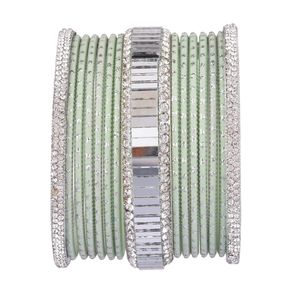 Indian Traditional Metal Bangle Set Mirror Crystal Big <b>Bracelet</b> <b>Women's</b> Bridal Indian Manufacturer Wholesale Party Gift <b>Copper</b> - Product Image 6