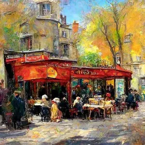 Andrea Haase Landmark Art OB-HAA1701AT Paris Cafe Accent & Decor Carrelage Accessoire - Product Image 1