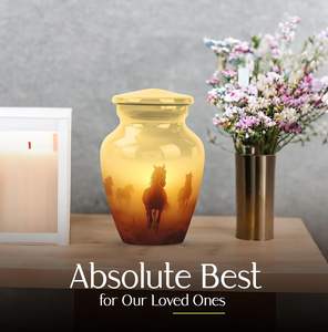 Horse Mini Urn for <b>Ashes</b> Women Burial for Adult Female Urn for Human Male <b>Keepsake</b> Funeral Urn Custom Size - Product Image 3