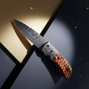 Cuchillo Plegable Hecho a Mano Personalizado al por Mayor, Cuchillos de Bolsillo Pequeños para Acampar, Cuchillo de Acero de Damasco con Bloqueo para Senderismo, Grado OEM - Product Image 5