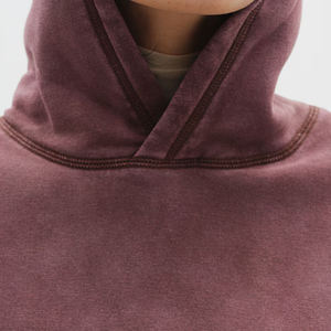 Sudadera con Capucha de Felpa Color Malva para Mujer, Suave y Cálida, Diseño de Puños en Capas, Opción Personalizada, Ropa Informal Cómoda y Transpirable en la Parte Delantera - Product Image 2