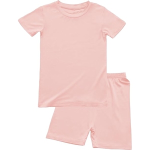 Conjunto de camiseta y pantalones cortos rosa bebé, suave, informal, para verano, conjunto coordinado, tamaño y diseño personalizados, precio mayorista barato y alta calidad - Product Image 1