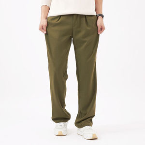 Pantalones de chándal teñidos lisos con estampado acolchado antiarrugas OEM para hombre, ropa de calle, pantalones acampanados, tejido no tejido apilado de lana 100% - Product Image 2