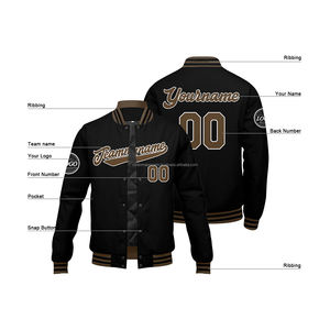 Custom Varsity Jacket MCACVJ-50 Stand Collar with Wool Body and Leather Sleeves Branded Letterman for <b>Promotions</b> - Product Image 4