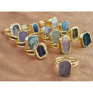 Trendy Gold-Plated Fashion <b>Rings</b> with Unique Natural Stone Designs for Resale - Product Image 2