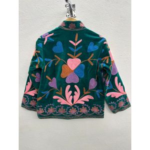 Veste en velours Suzani chic et professionnelle, légère, réversible, respirante, confortable, broderie à la main, printemps - Product Image 2