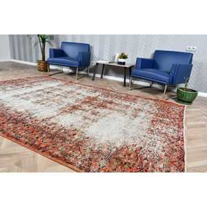 Alfombra Turca Vintage Grande de 6.2x9.4 pies, Alfombra Roja Ikat de Lana - Product Image 3