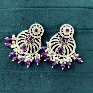 Boucles d'oreilles pour femmes Boucles d'oreilles traditionnelles Kundan Pearl Chandbali For Wedding Pearl, Chandbali Earring, Stud Earring - Product Image 1