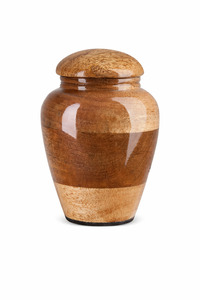 Urna de Cremación de Madera Hecha a Mano con Grano de Madera Natural Enriquecido, Cuerpo Redondeado Suave y Tapa Segura - Product Image 4