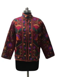 Fait à la main Boho Chic multicolore Suzani brodé coton veste pour femmes respirant Style traditionnel Floral Design veste - Product Image 2